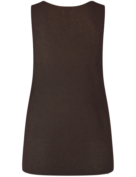 Top aus feinem Strick EcoVero DARK BROWN Bild 2