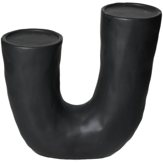 Candle Holder Fine Earthenware Black Bild 2