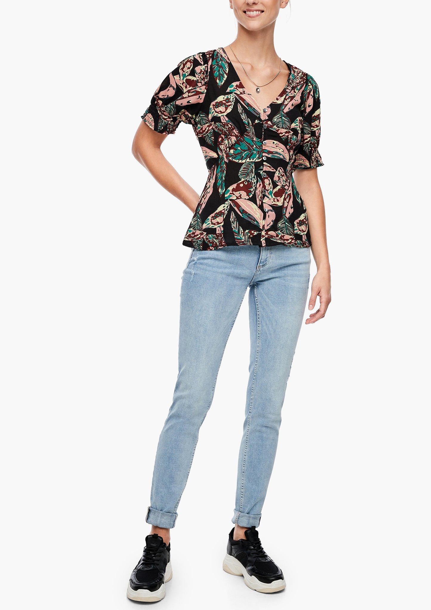 Bluse kurzarm GREY/BLACK Bild 4