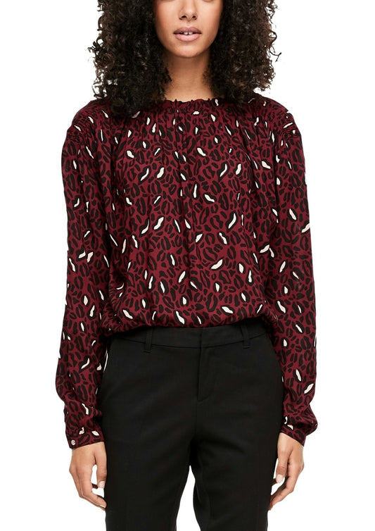 High Neck-Bluse cabernet A Bild 2