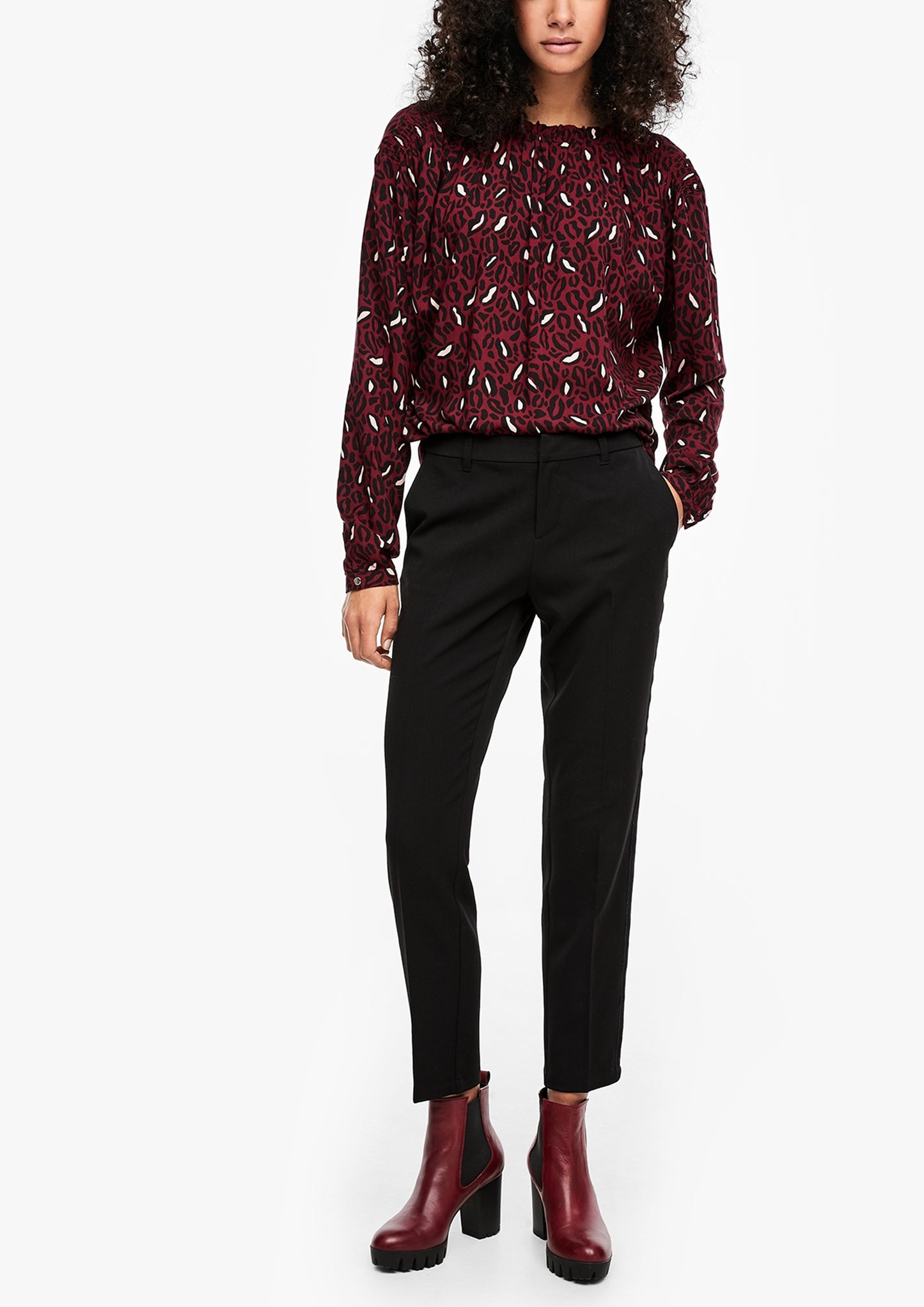 High Neck-Bluse cabernet A Bild 4