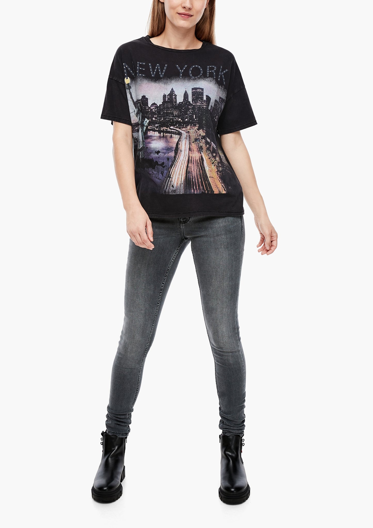 T-Shirt kurzarm GREY/BLACK Bild 4