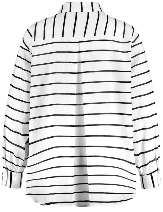 Leichte Longbluse aus Baumwoll-Voile WHITE GEMUSTERT. Bild 2