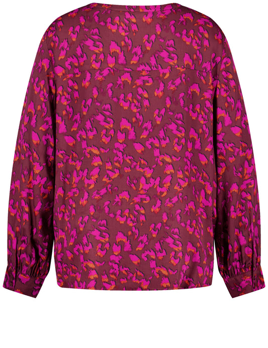 Langarmbluse mit Allover-Print BORDEAUX GEMUSTERT Bild 2