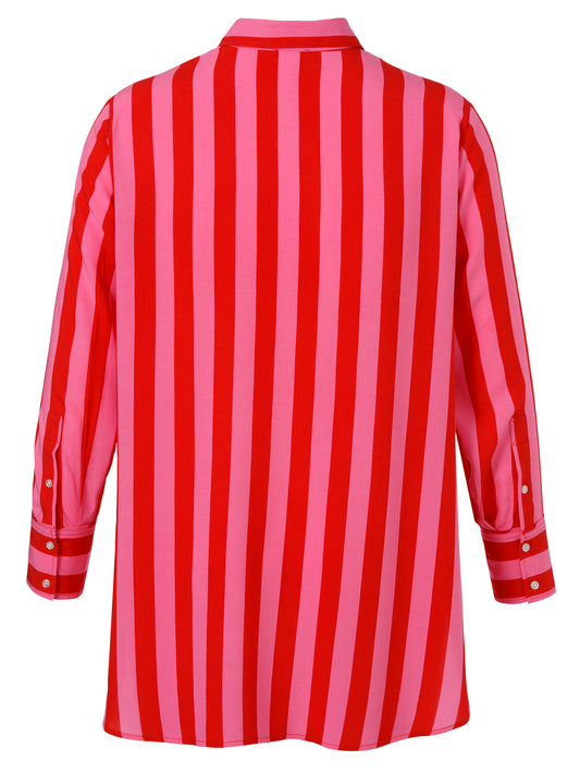 Bluse Hemdkragen 1/1 Arm Druck pink / rot Bild 2
