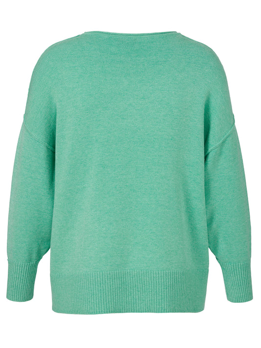 Pullover Rundhals 1/1 Arm grün melange Bild 2