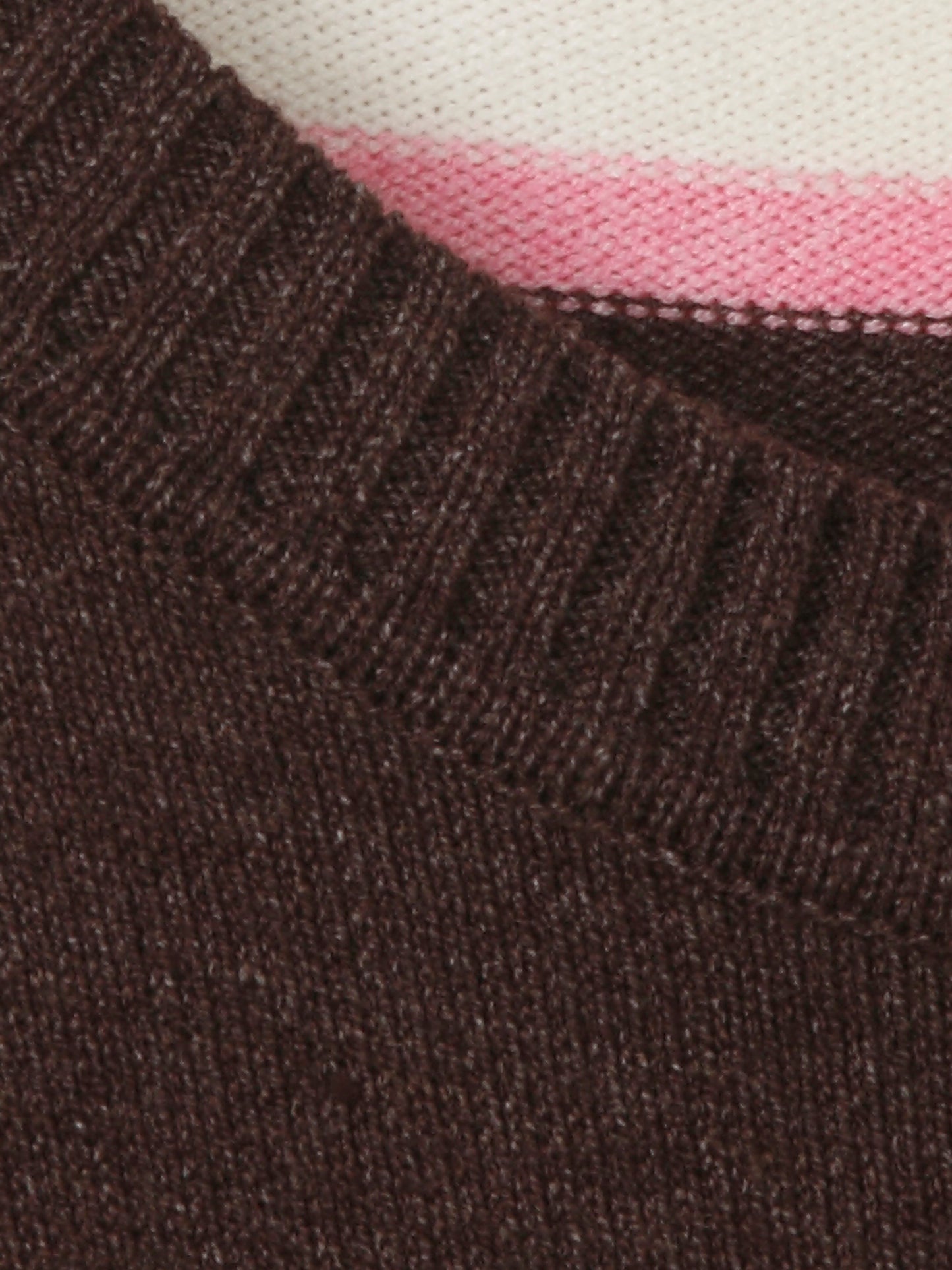 Pullover Rundhals 1/1 Arm Jacquard kaffee multicolor Bild 3