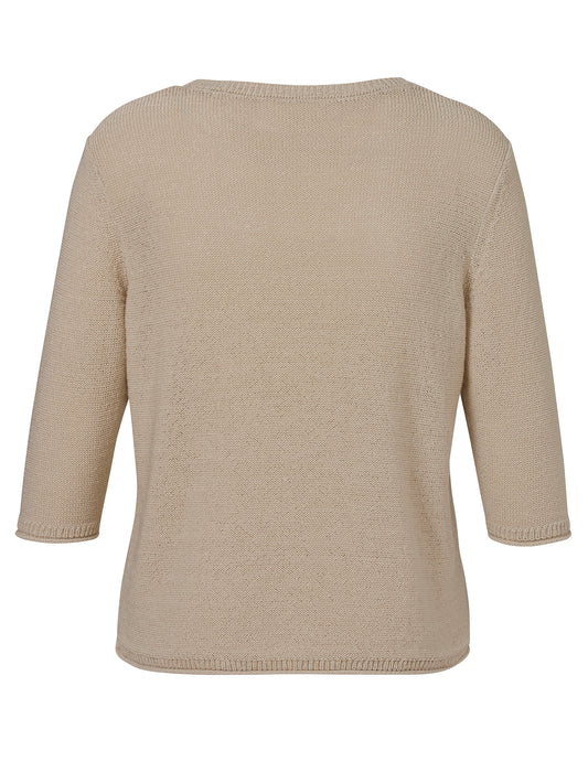 Pullover Rundhals 3/4 Arm Struktur vanille Bild 2