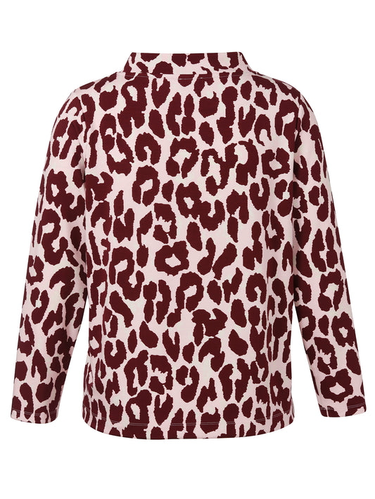 Sweatshirt Kragen 1/1 Arm Druck bordeaux multicolor Bild 2