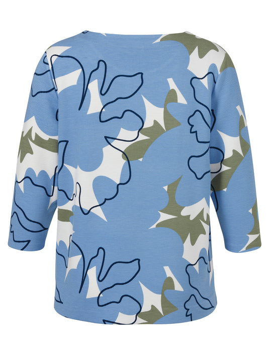 Sweatshirt Rundhals 3/4 Arm Druck hellblau multicolor Bild 2