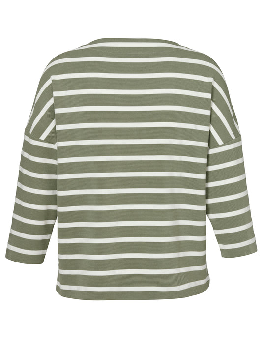 Sweatshirt U-Boot 3/4 Arm Ringel salbei / ecru Bild 2