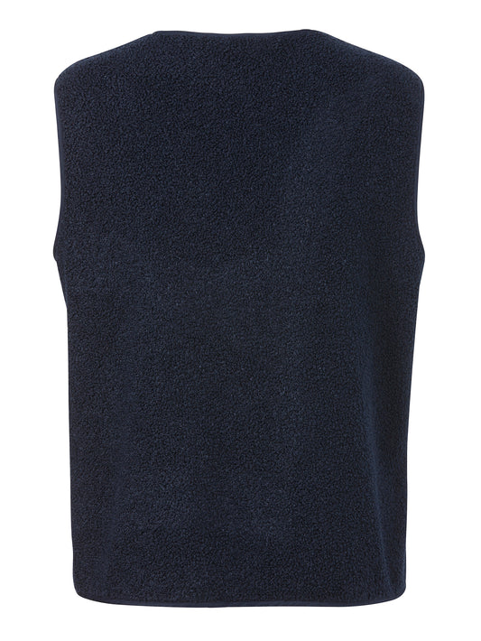 Weste Rundhals Knöpfe Taschen marine Bild 2