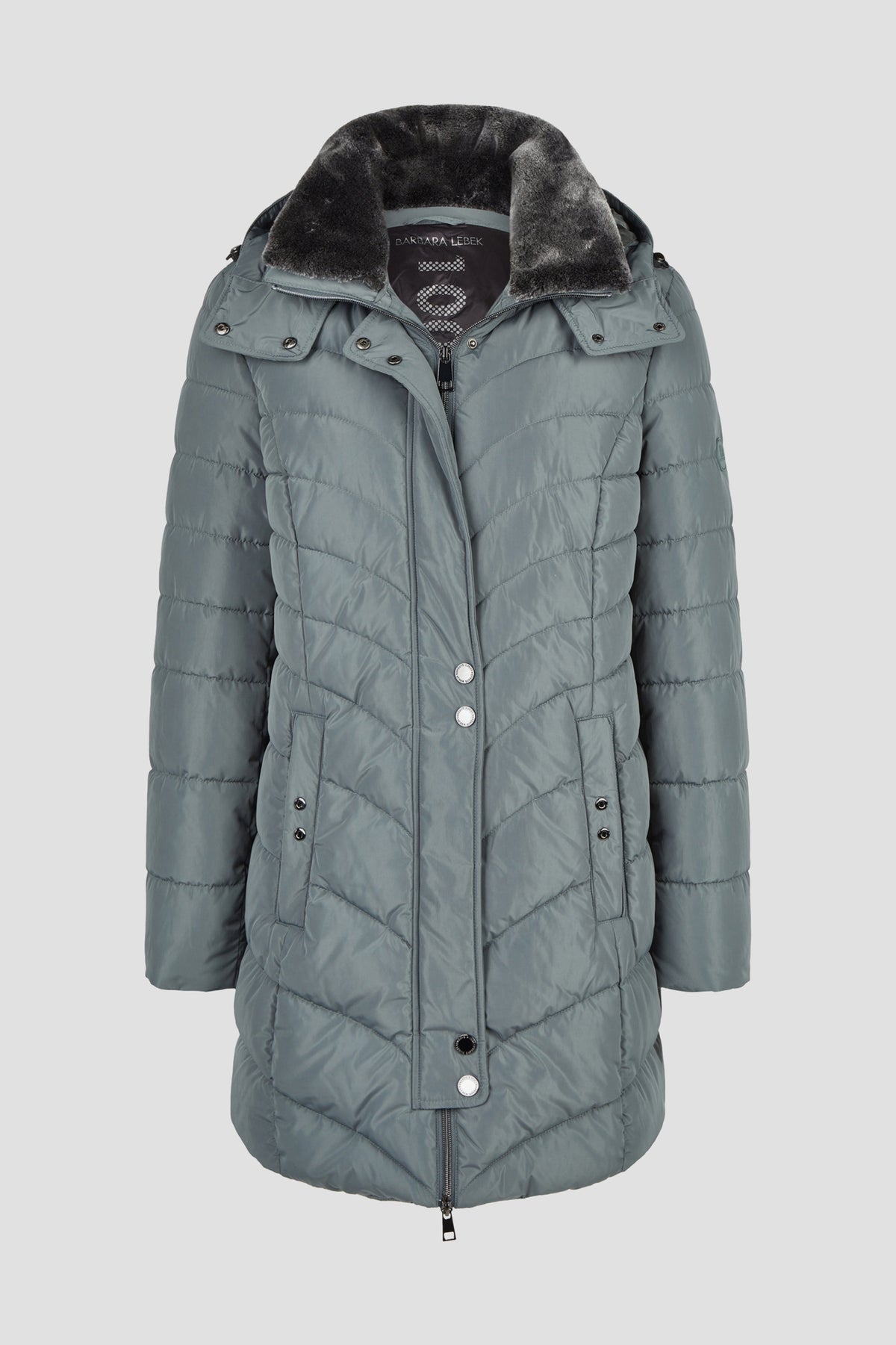 Jacke Down Free mit Kapuze und Webpelz 658 Bild 1