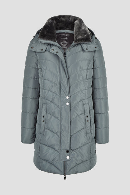 Jacke Down Free mit Kapuze und Webpelz 658 Bild 1