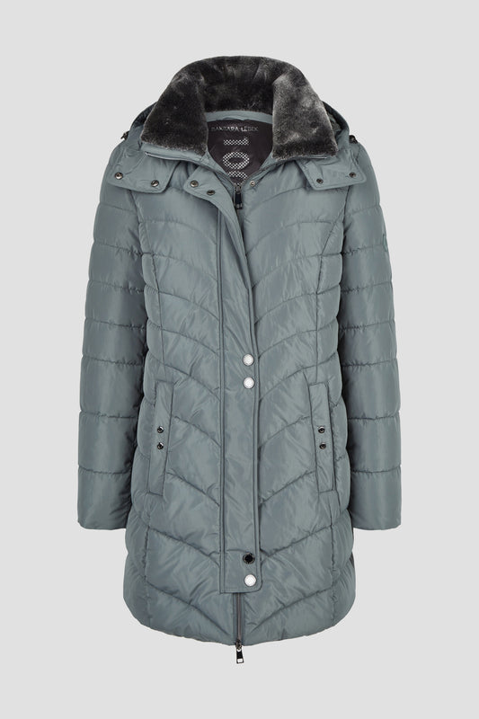 Jacke Down Free mit Kapuze und Webpelz 658 Bild 1