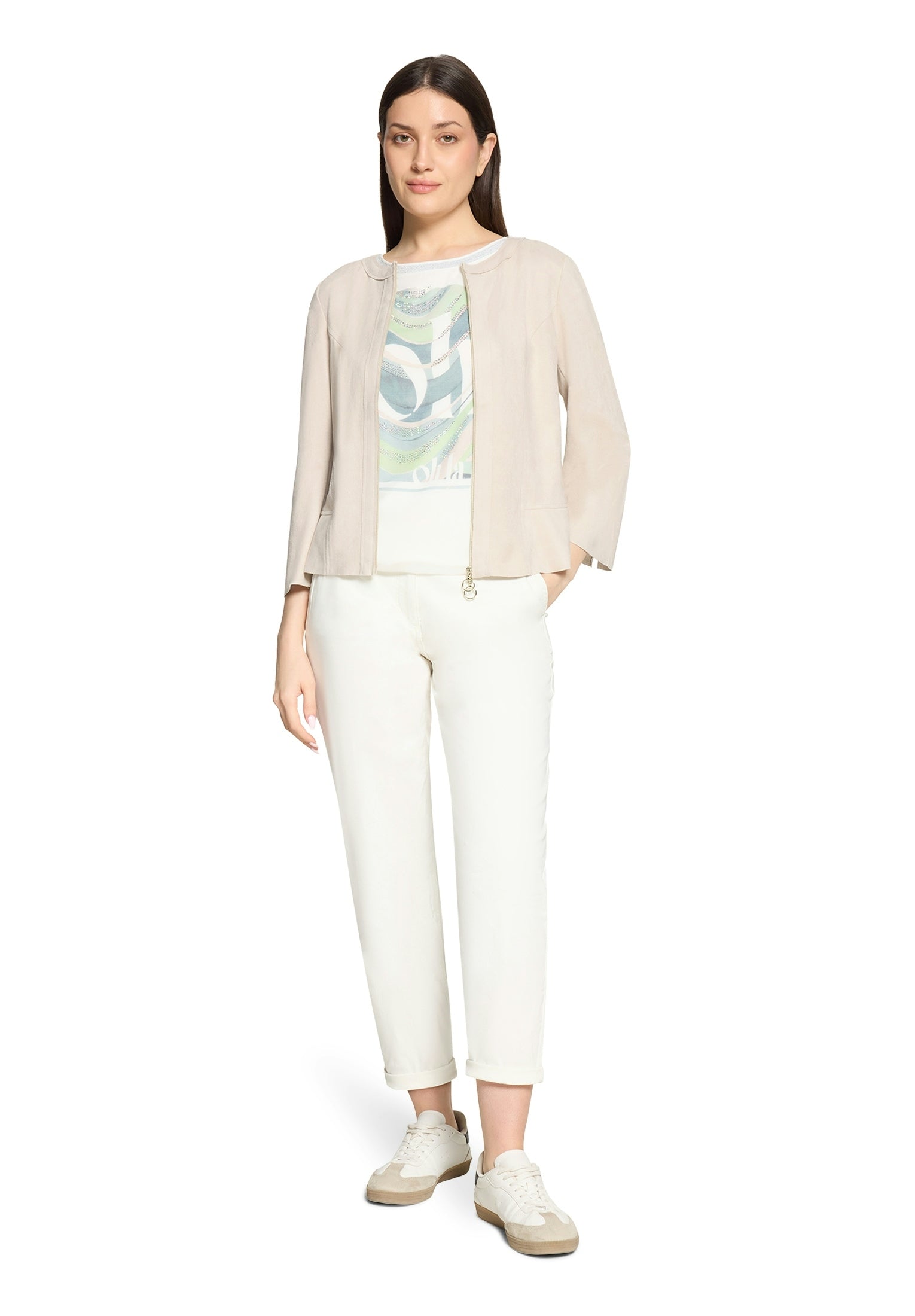 Blazerjacke Kurz 3/4 Arm Light Beige Bild 5