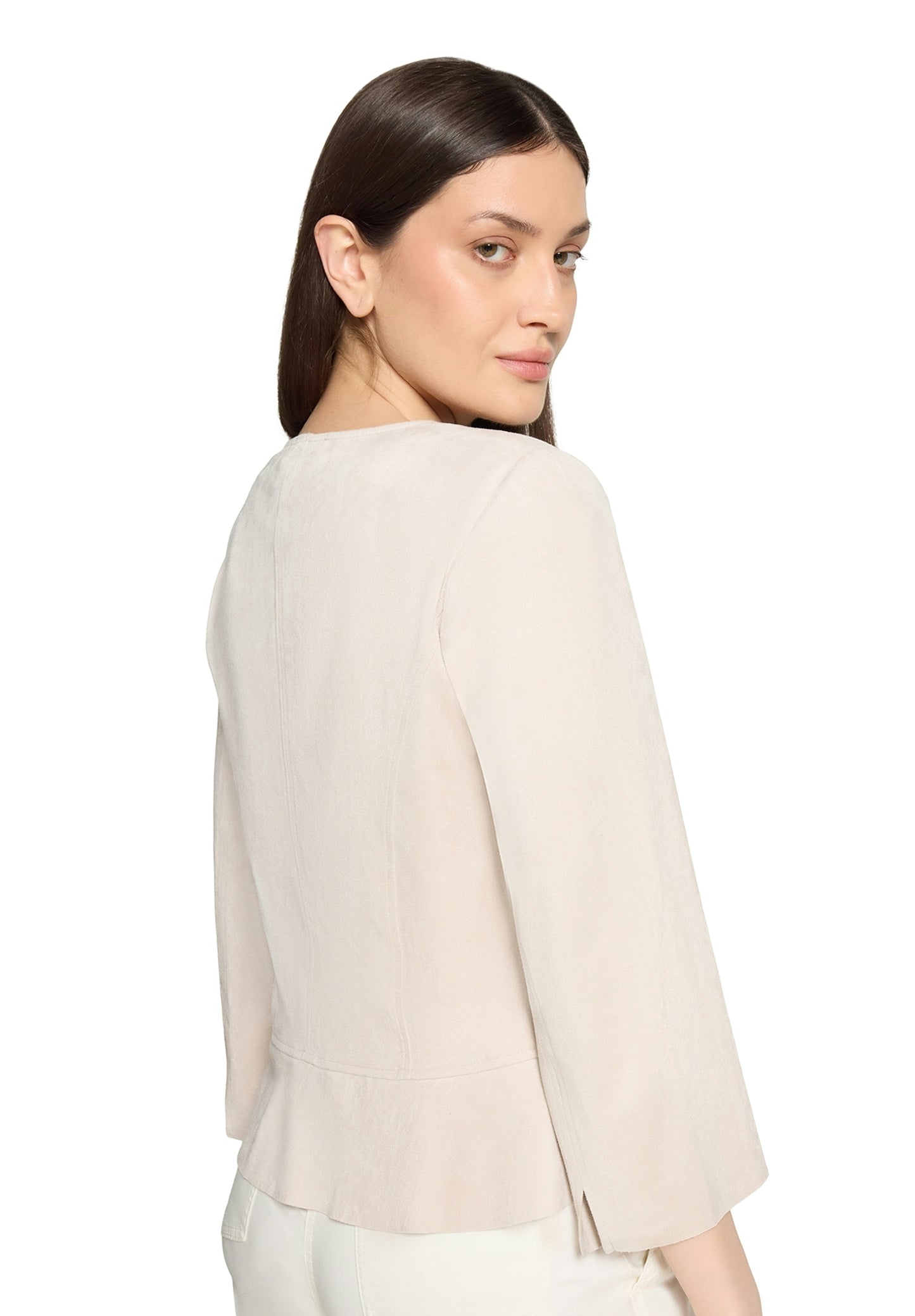 Blazerjacke Kurz 3/4 Arm Light Beige Bild 7