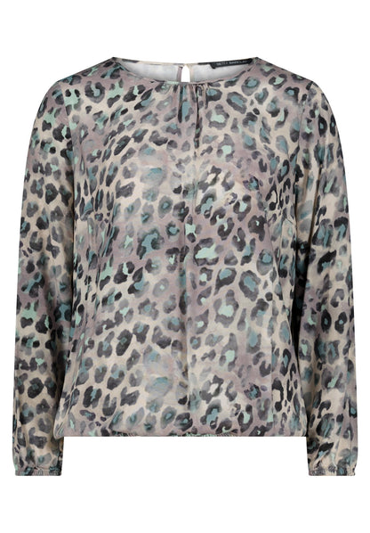 Bluse Kurz 1/1 Arm Beige/Petrol Bild 1