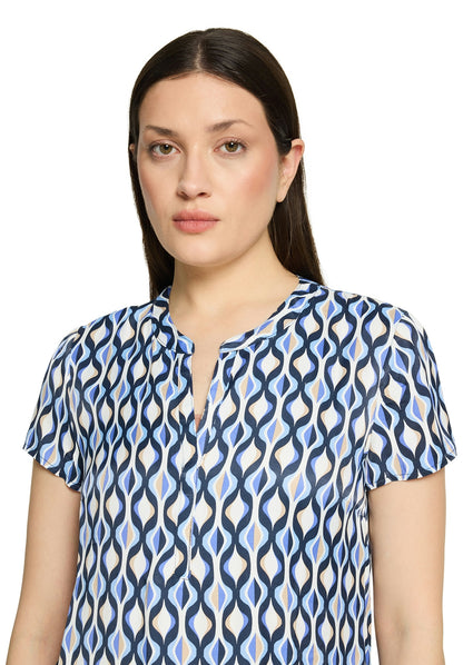 Bluse Kurz 1/2 Arm Blue/Cream Bild 6