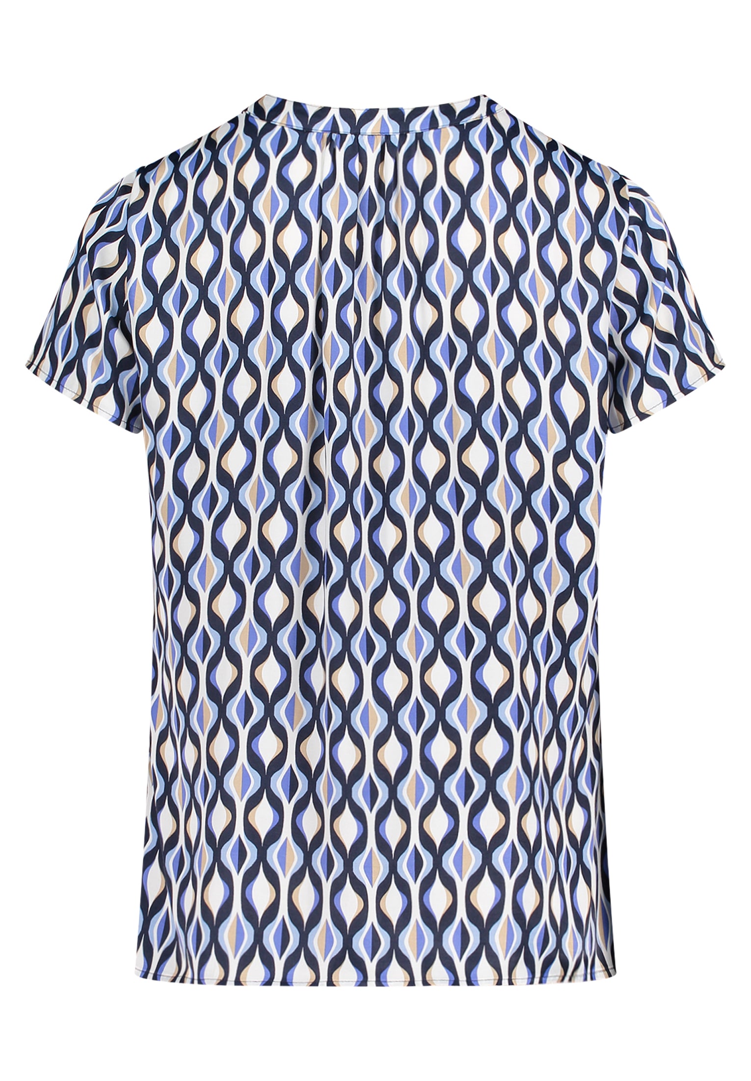 Bluse Kurz 1/2 Arm Blue/Cream Bild 9