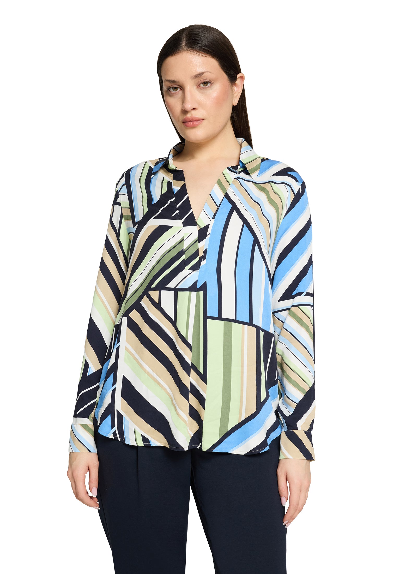 Bluse Lang 1/1 Arm Blue/Green Bild 3