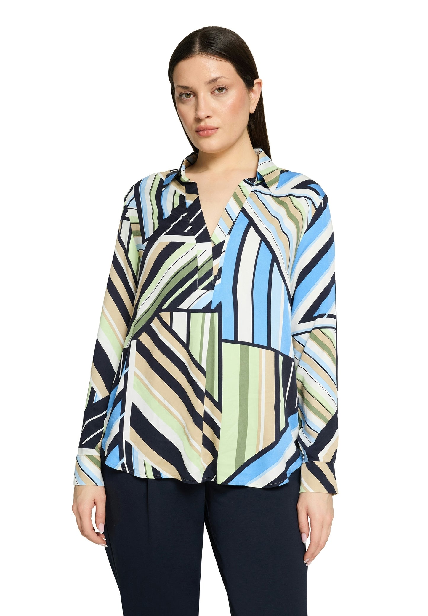 Bluse Lang 1/1 Arm Blue/Green Bild 3
