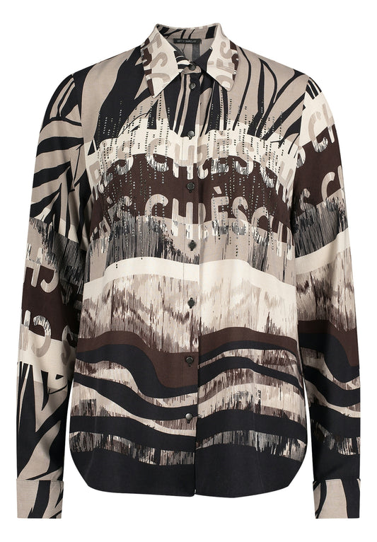 Bluse Lang 1/1 Arm Beige/Black Bild 1