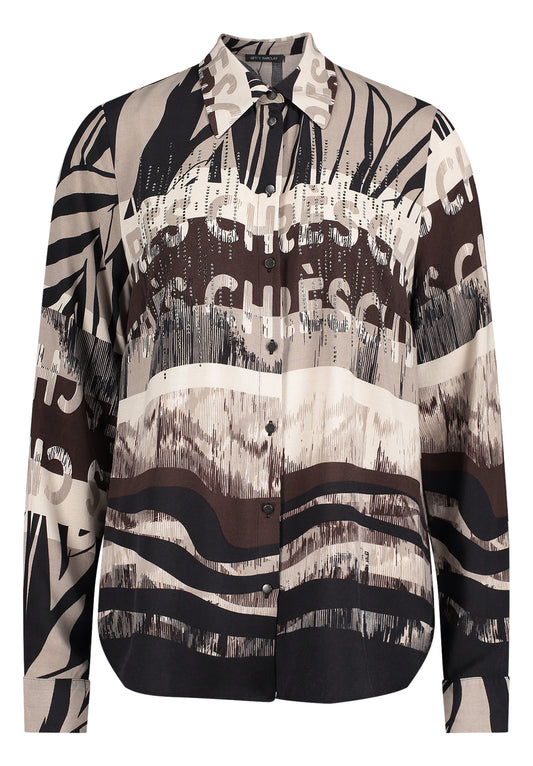 Bluse Lang 1/1 Arm Beige/Black Bild 1