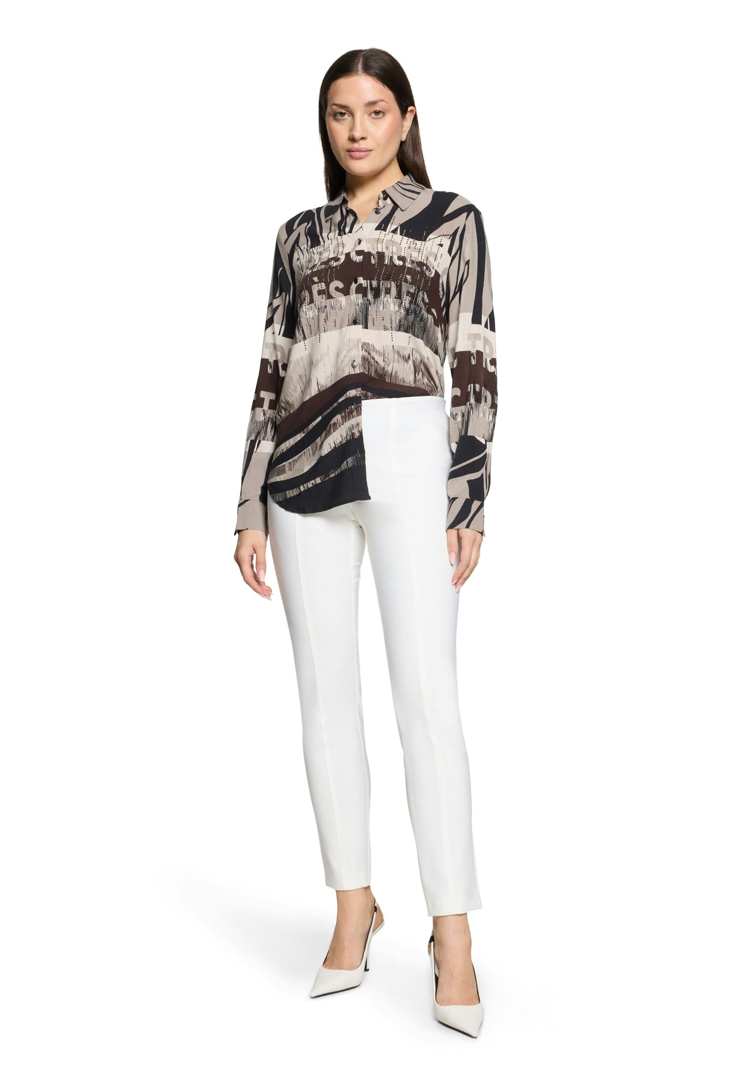 Bluse Lang 1/1 Arm Beige/Black Bild 5