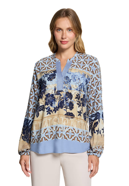 Bluse Lang 1/1 Arm Blue/Beige Bild 3