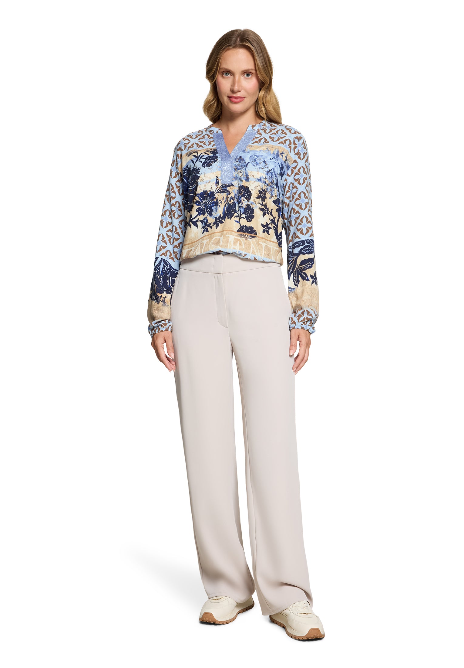 Bluse Lang 1/1 Arm Blue/Beige Bild 5