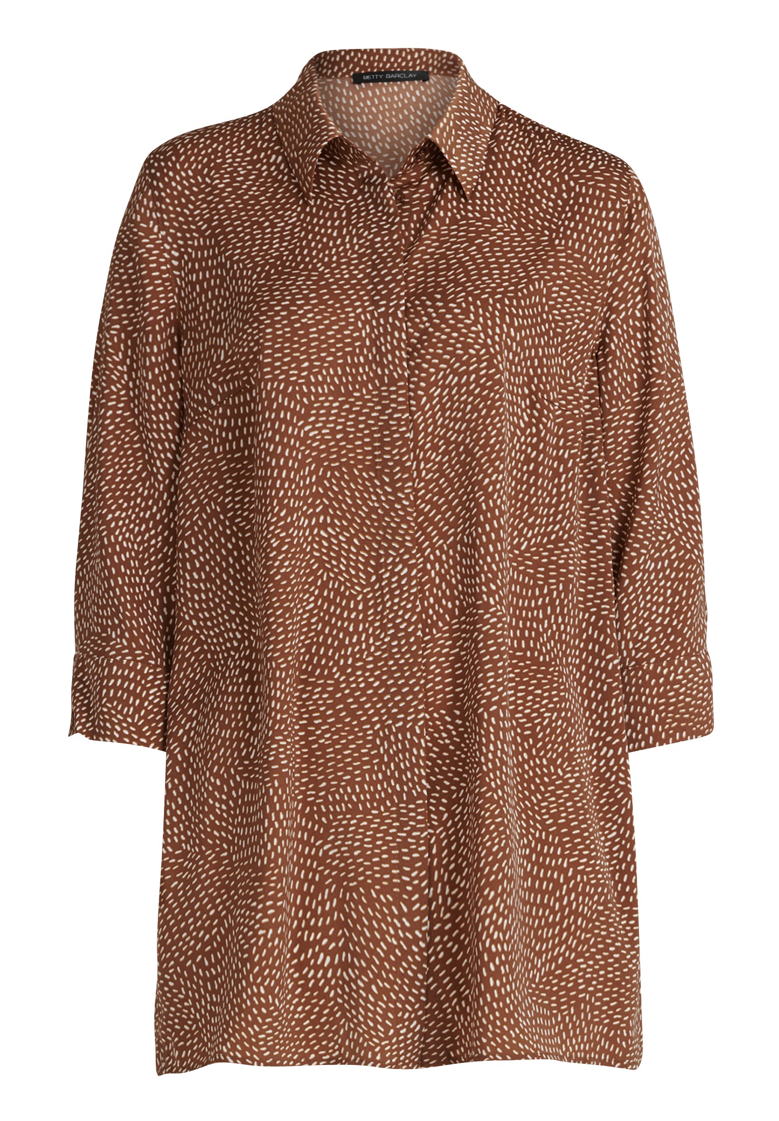 Bluse Lang 3/4 Arm Brown/Cream Bild 1