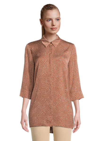 Bluse Lang 3/4 Arm Brown/Cream Bild 3
