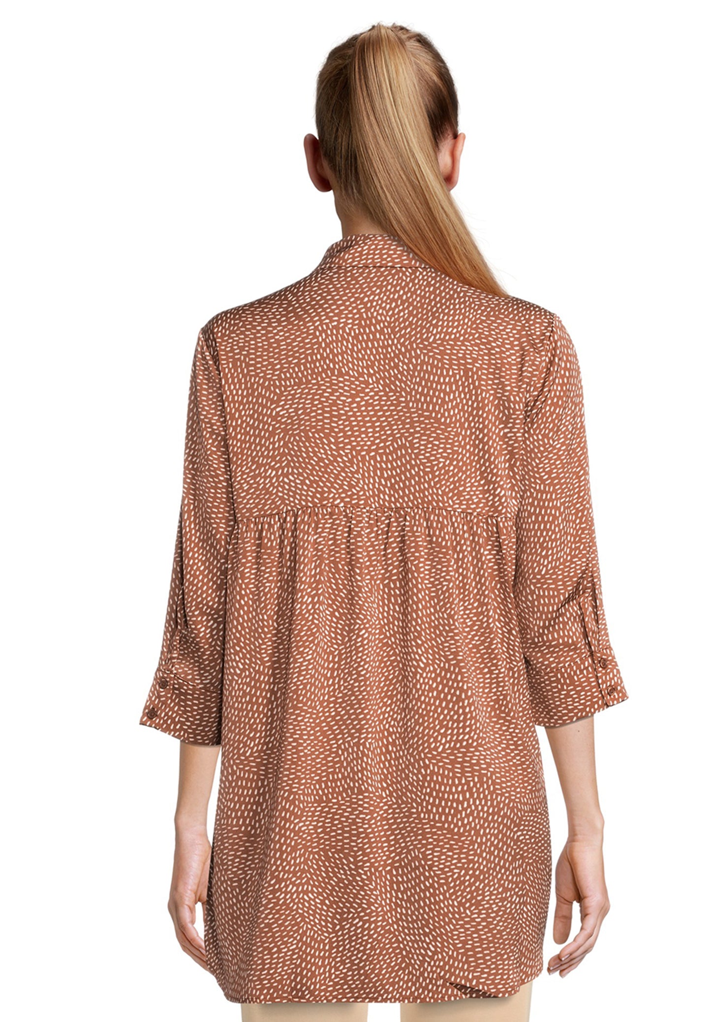 Bluse Lang 3/4 Arm Brown/Cream Bild 4