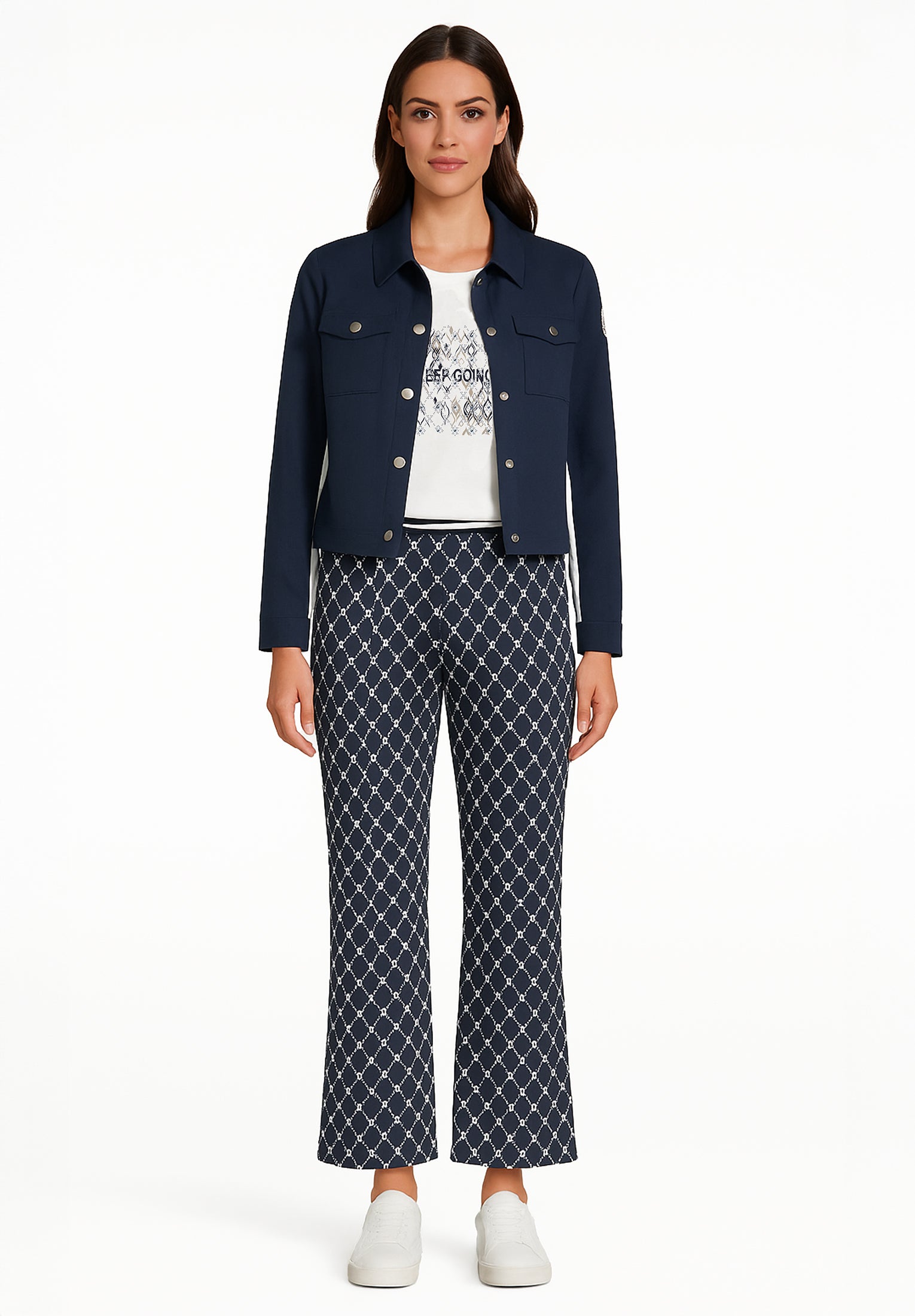 Hose Casual 3/4 LAEnge Dark Blue/Cream Bild 10