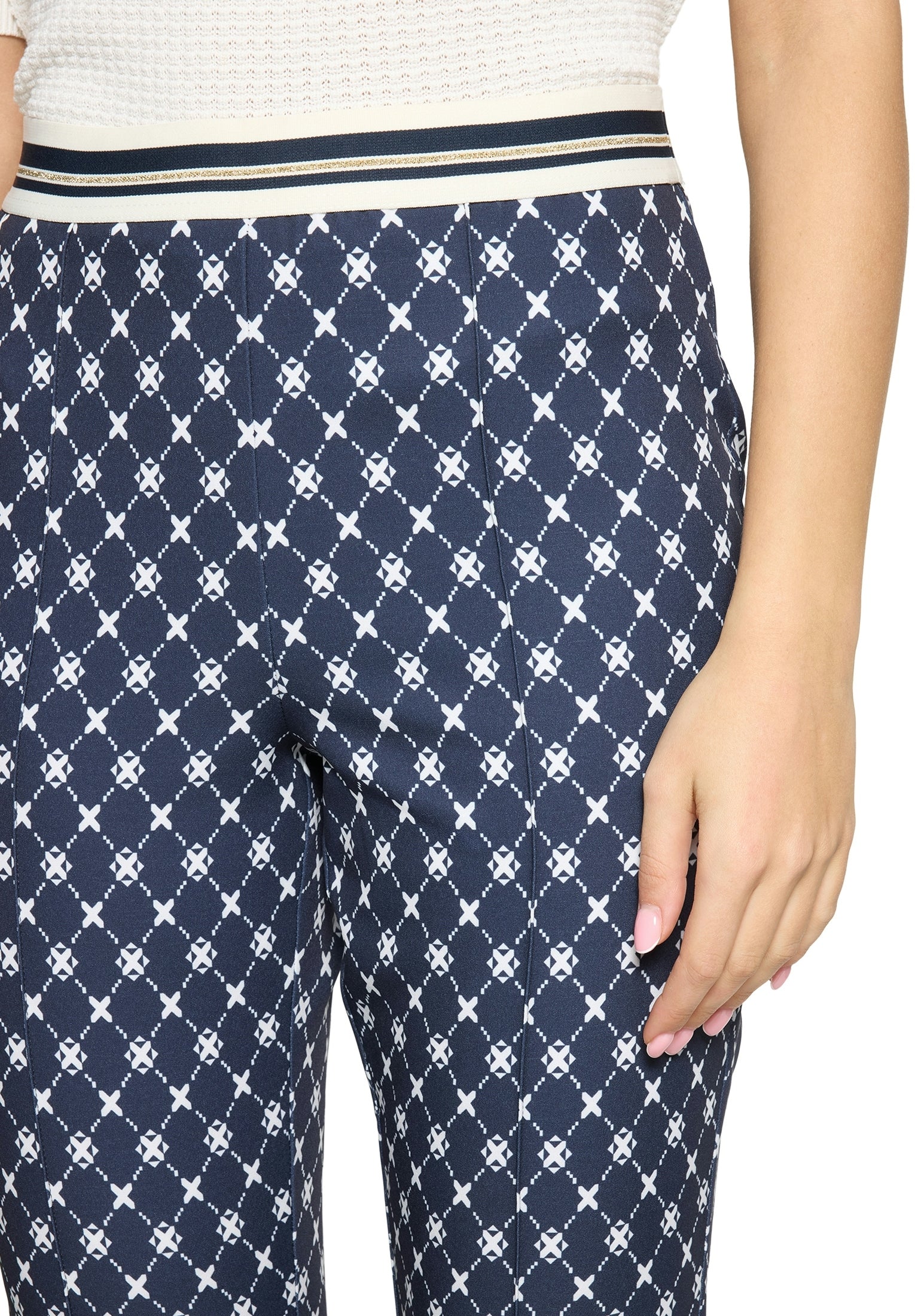 Hose Casual 3/4 LAEnge Dark Blue/Cream Bild 6