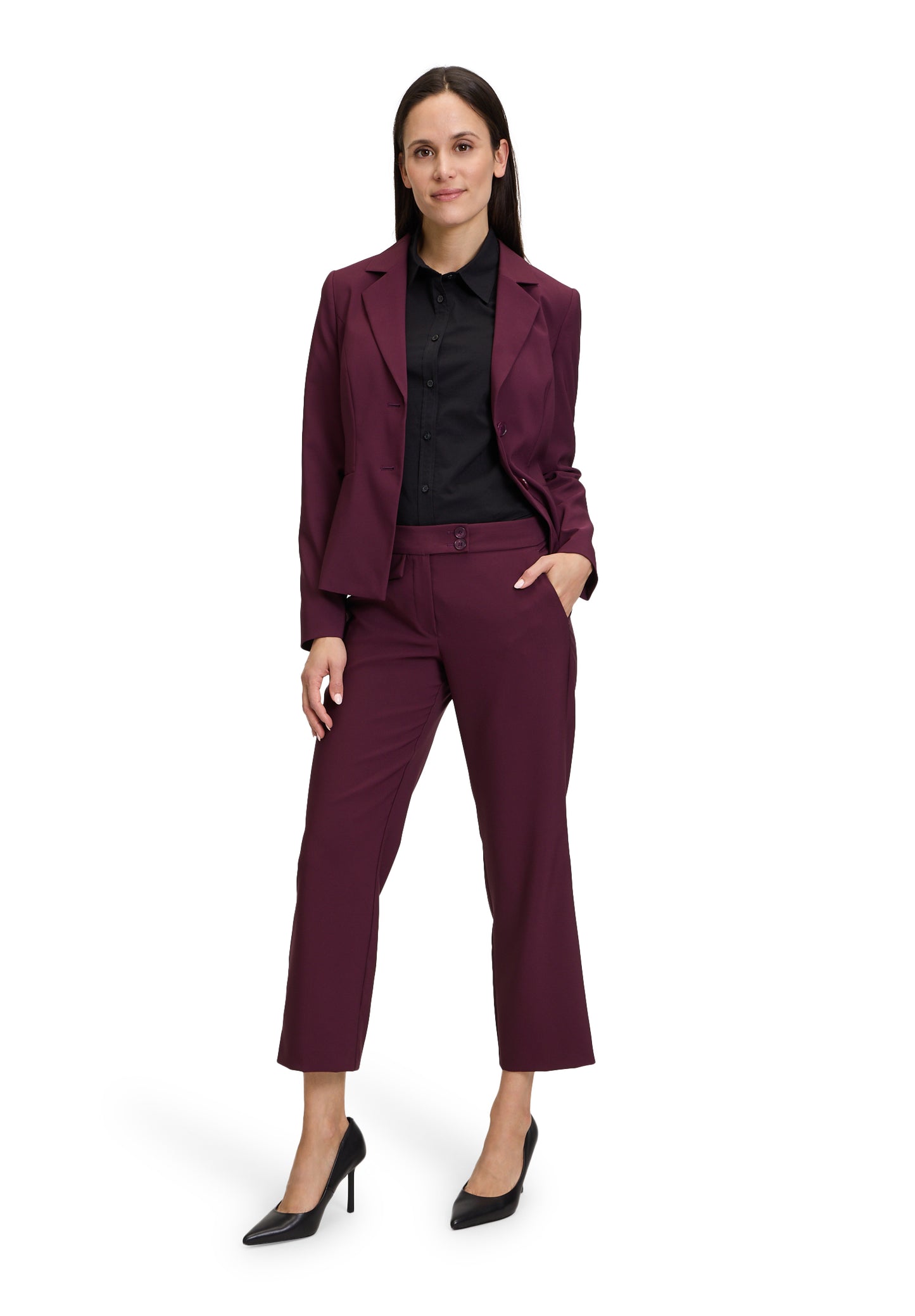 Hose Klassisch 3/4 LAEnge Dark Aubergine Bild 5