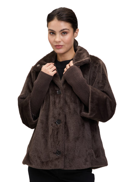 Jacke PlUEsch Chocolate Brown Bild 3