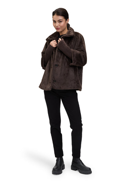 Jacke PlUEsch Chocolate Brown Bild 5