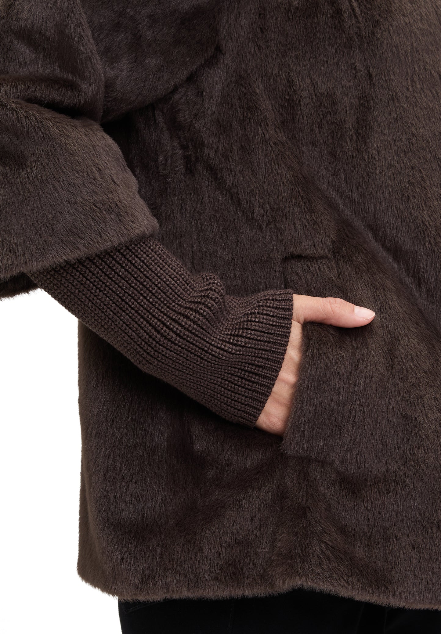 Jacke PlUEsch Chocolate Brown Bild 7