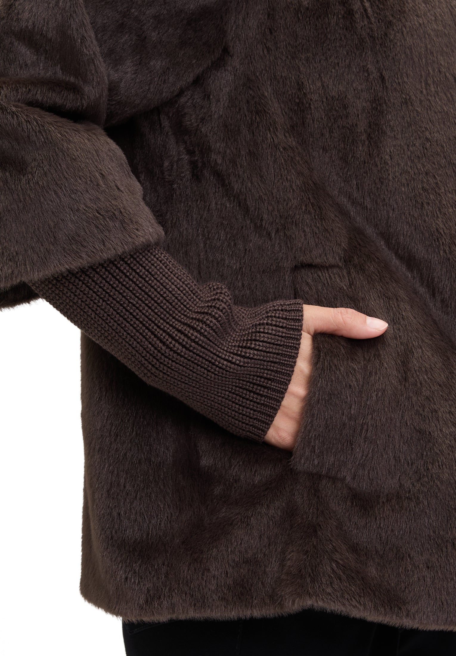 Jacke PlUEsch Chocolate Brown Bild 7