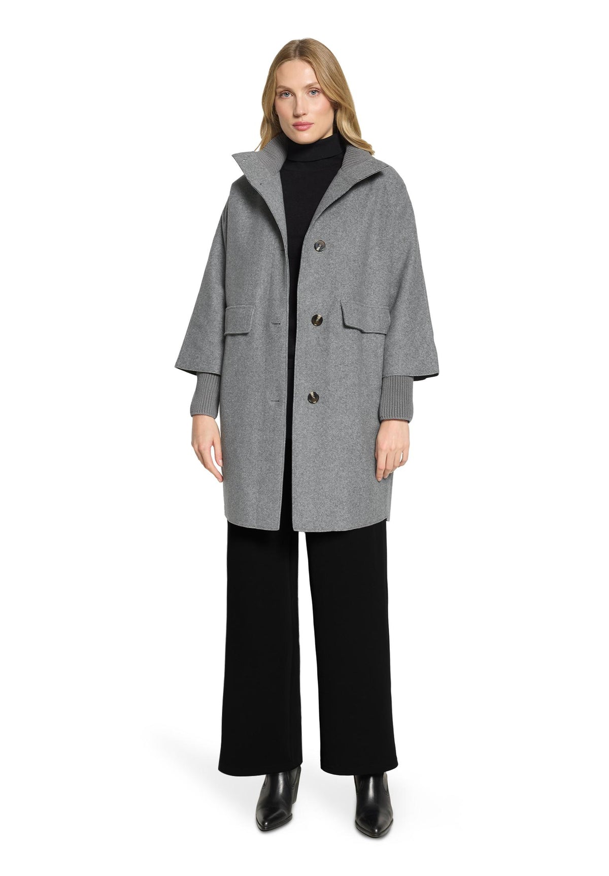 Jacke Wolle Light Grey Melange Bild 5