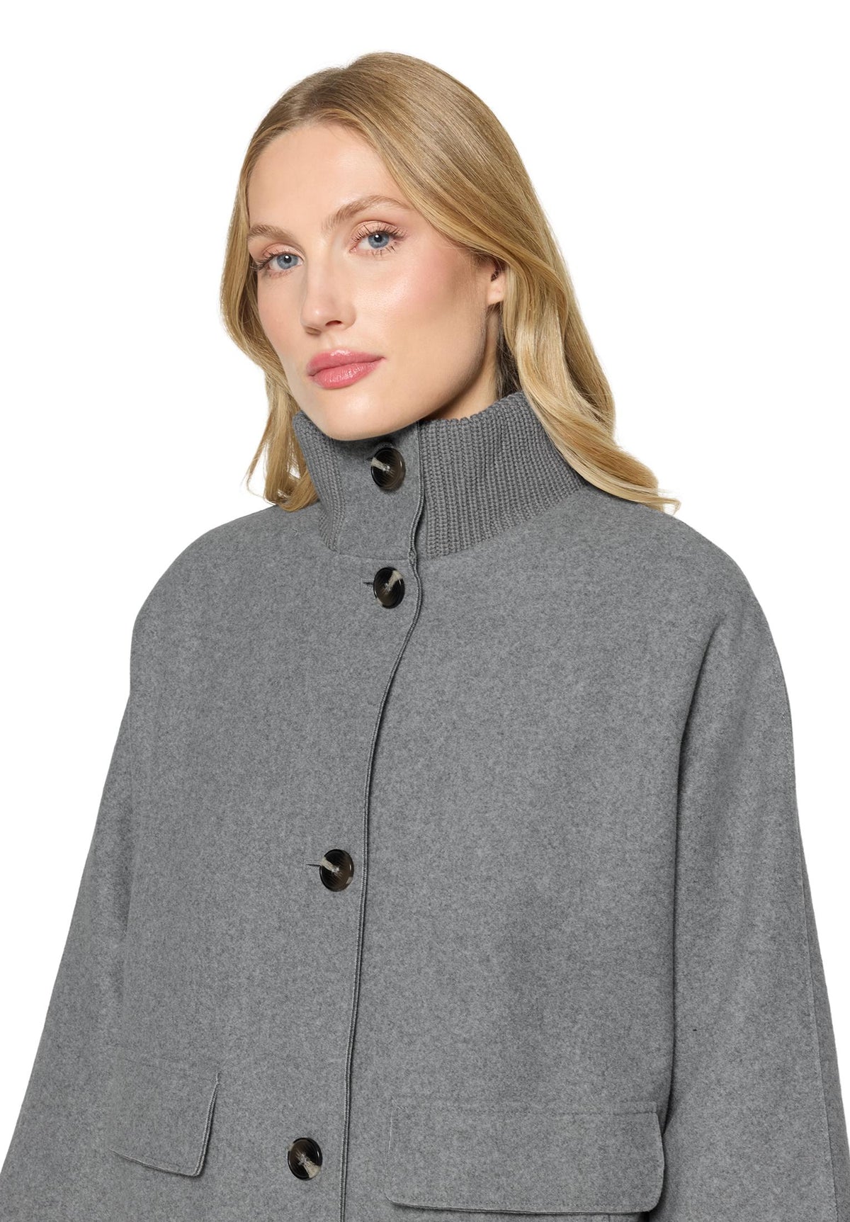 Jacke Wolle Light Grey Melange Bild 6