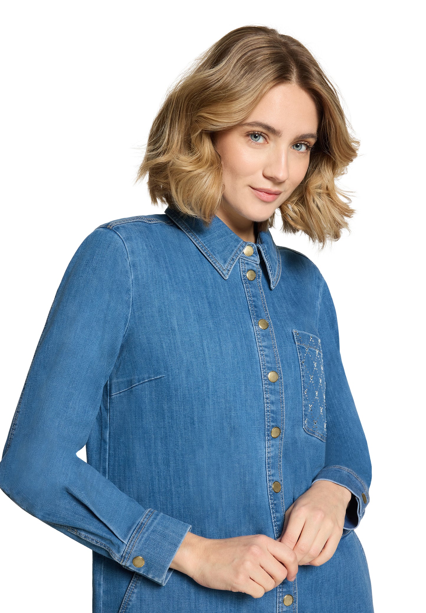 Kleid Kurz 1/1 Arm Middle Blue Denim Bild 6
