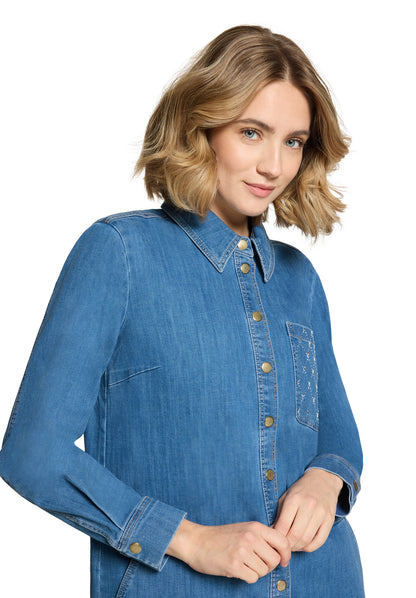 Kleid Kurz 1/1 Arm Middle Blue Denim Bild 6
