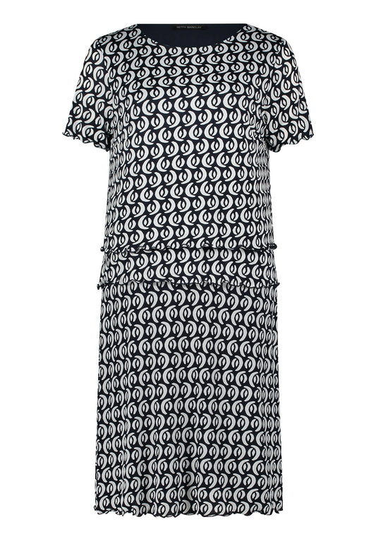 Kleid Kurz 1/2 Arm Dark Blue/Cream Bild 1