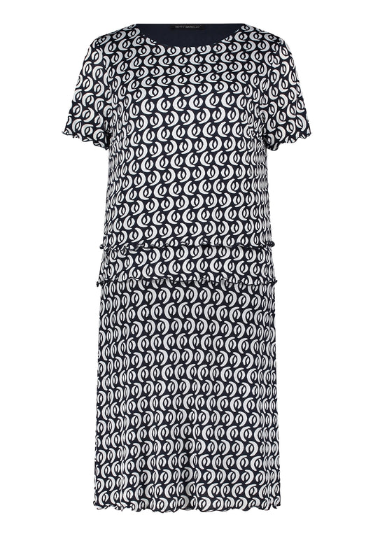 Kleid Kurz 1/2 Arm Dark Blue/Cream Bild 1