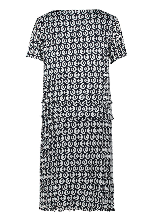 Kleid Kurz 1/2 Arm Dark Blue/Cream Bild 2