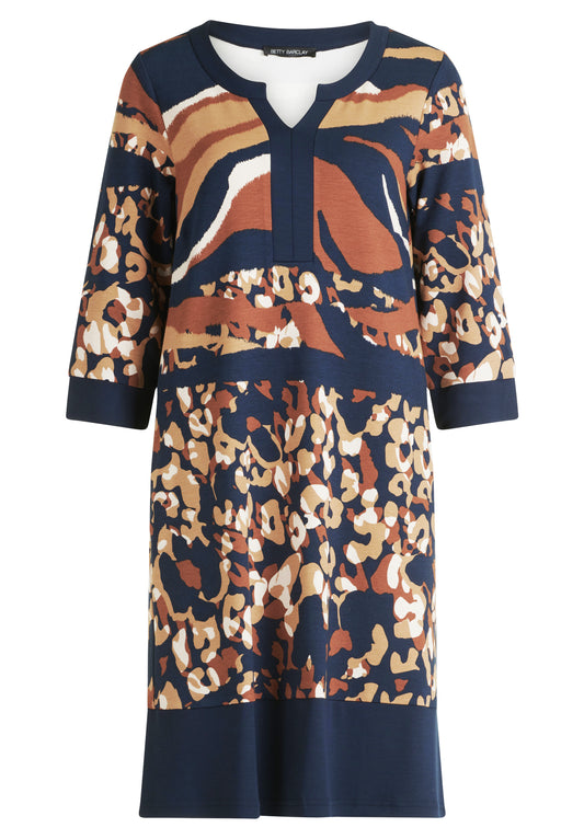 Kleid Kurz 3/4 Arm Dark Blue /Camel Bild 1