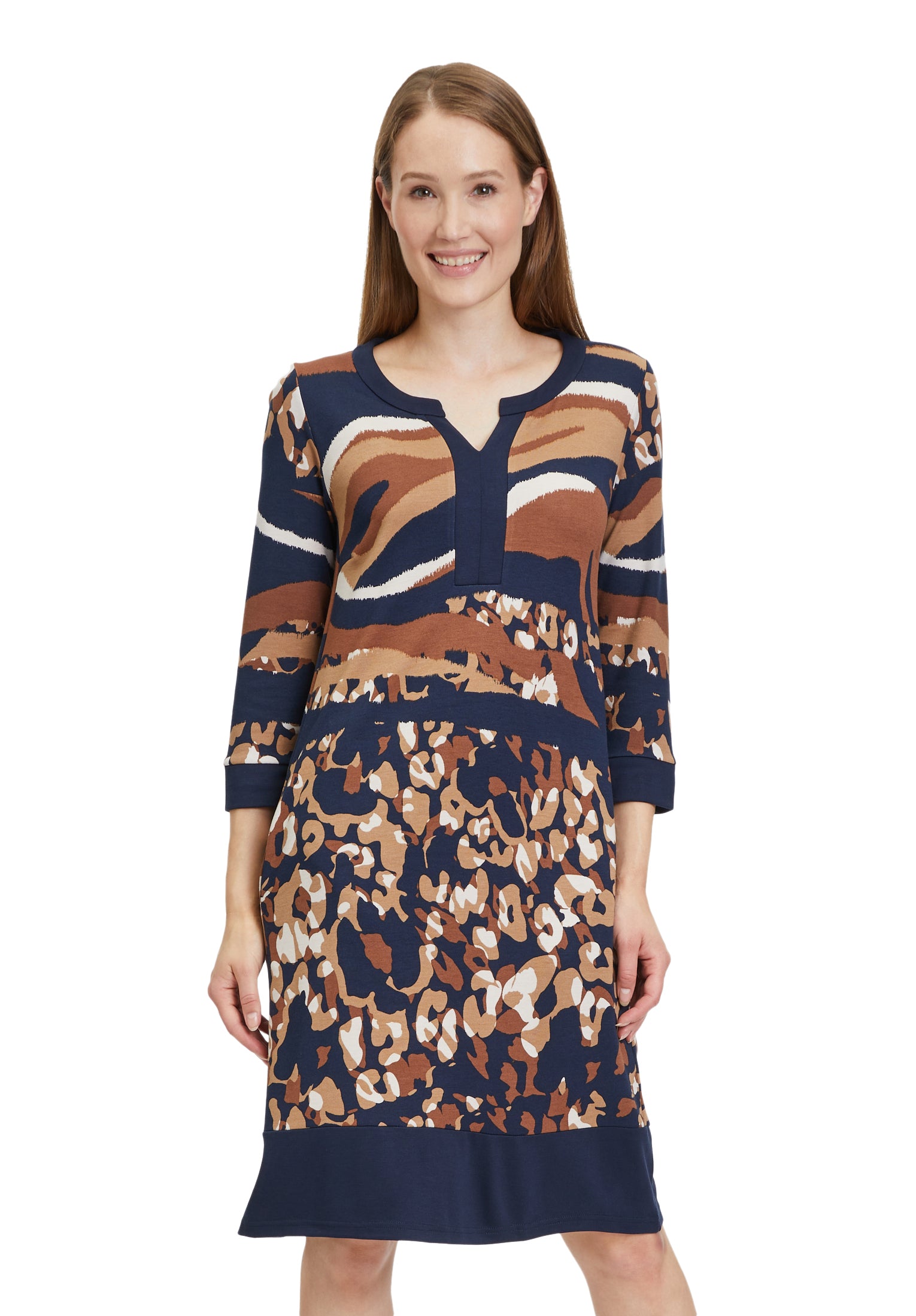 Kleid Kurz 3/4 Arm Dark Blue /Camel Bild 3